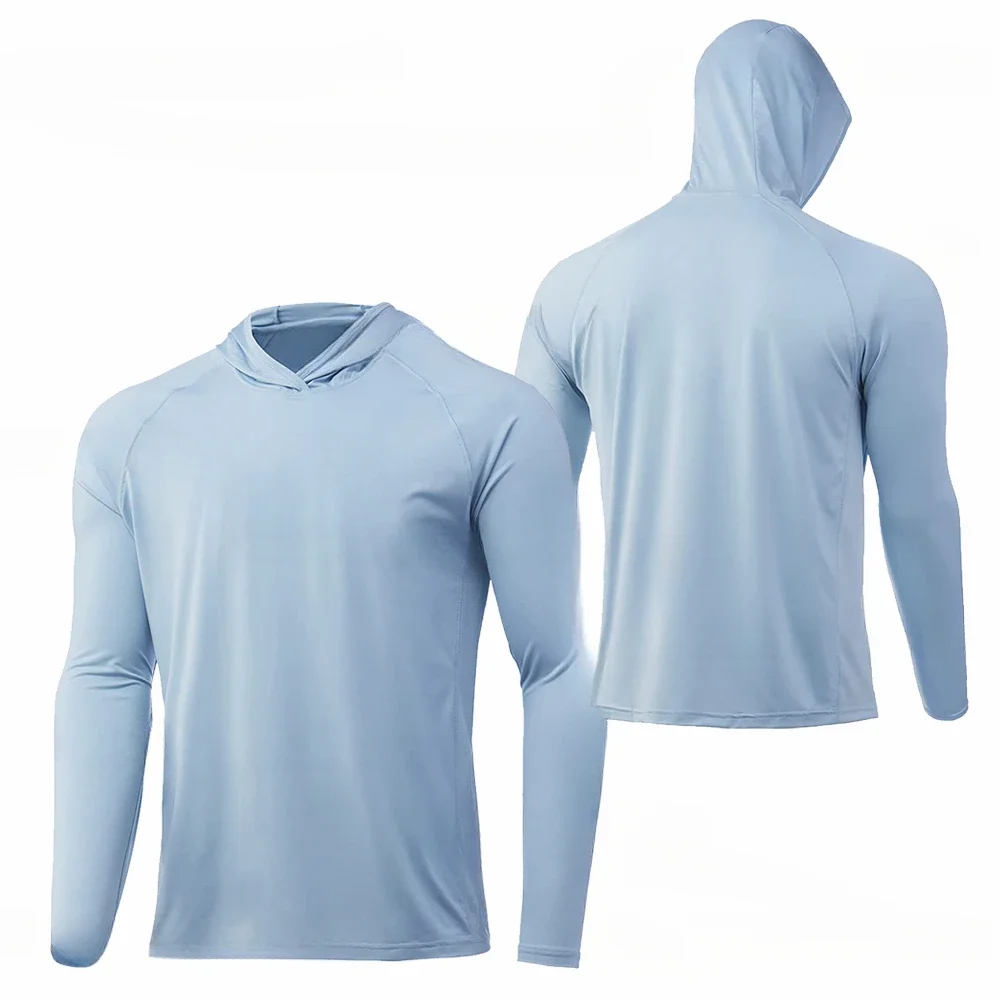 الصيد هوديس الصيف في الهواء الطلق الأشعة فوق البنفسجية حماية الصيد الفانيلة تنفس الصياد ملابس الرجال طويلة الأكمام قمصان الصيد بلايز #5