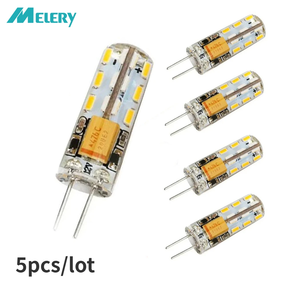 Melery G4 LED Corn Light Bulbs 2700K Warm White 2W Lamp 12V AC/DC Replace 15W Halogen Lamps Silicone Crystal Lightbulb 10Pack