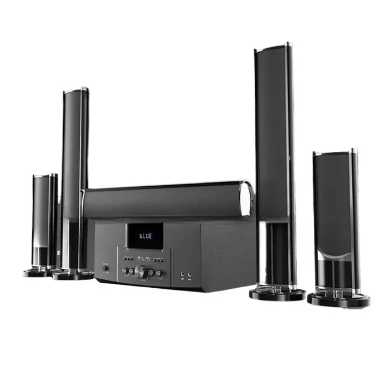 

Домашний кинотеатр с объемным звуком для гостиной, телевизора, караоке, мощный сабвуфер, Bluetooth-звук 5.1, домашний кинотеатр + микрофон