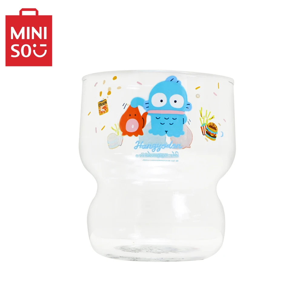 MINISO Anime Hangyodon Cartoon Cute Water Cup Home Breakfast Milk Juice Coffee Cup Stacking Glass Cups Birthday Gift 300ML