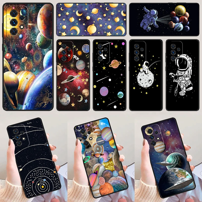 Sky Space planet Moon stars phone case For Samsung Galaxy A42 A31 A40 A51 A71 A32 A80 A91 A52 A72 A20 A21S A50 A70 A11 A12 Cover