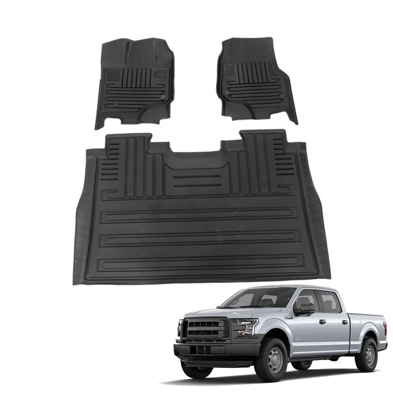 Healthy Anti Slip TPE Car Floor Mats For Ford F150 2015 2016 2017 2018 2019 2020 F-150 Auto Parts Rubber Pad Foot Carpet