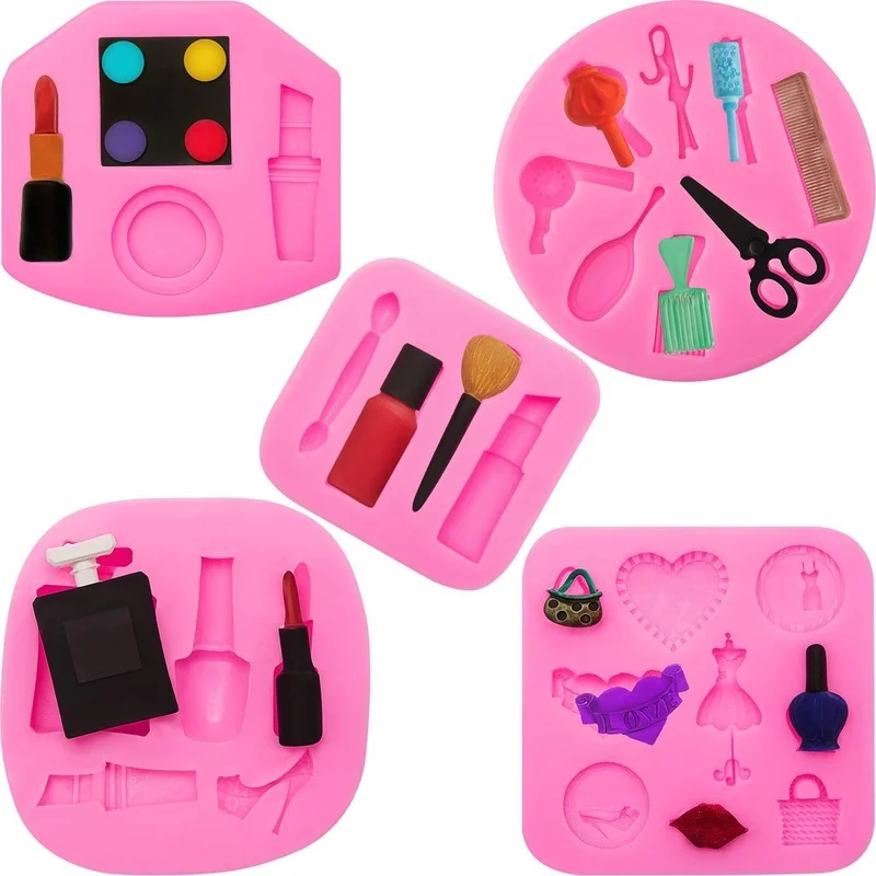 Makeup Tools Silicone Mold Lipstick Perfume Makeup Scissors Hair Tools Shape Cake Chocolate Clay Jewelry Resin Mold