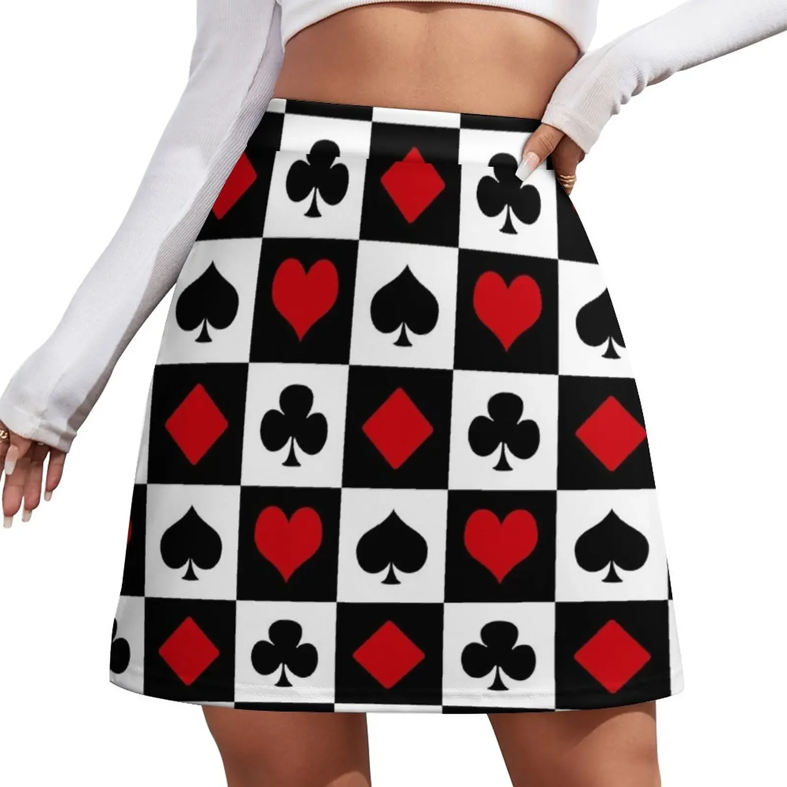 

Playing card Mini Skirt elegant social women's skirts women's summer clothing 2024 School uniform night club women