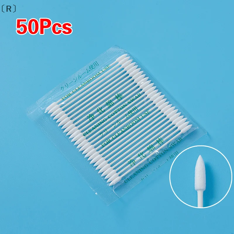 〔R〕50Pcs Dust Free Disposable Cleaning Swab Cotton For Earphone Headphone Keyboard Phone Charge Port Cleaner