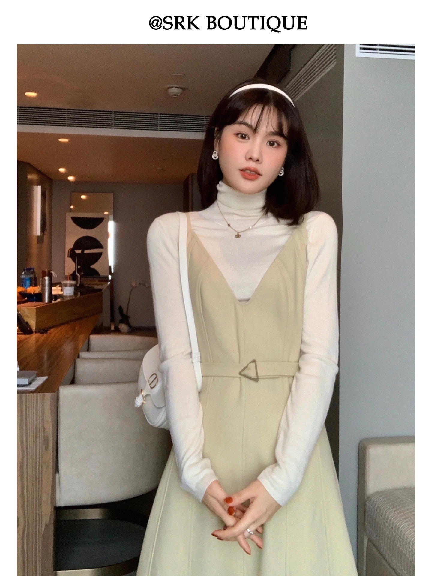 

SRK High Ne Knitted Sweater Simple Inner Wear Base irt Soft Loose Fit Long Sve Thermal Regular Length Pure Color Daily...