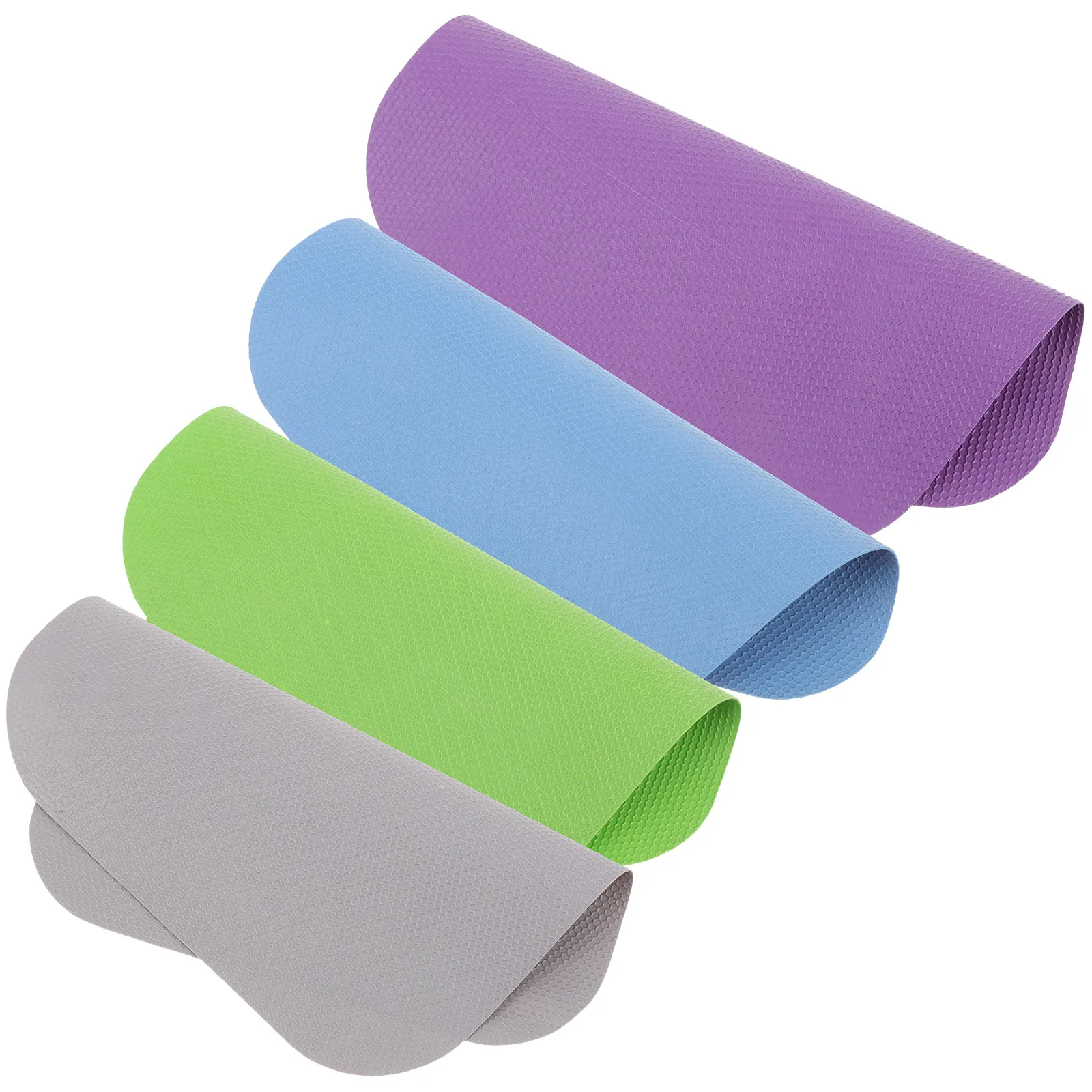 

4 Pcs Rubber Bottle Opening Mats Jar Opener Pads Non Slip Gripper Kitchen Tool Green Blue Gray Purple Protect