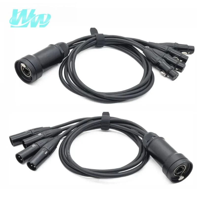 XLR Connector To CAT5/CAT6 Ethernet Cable Light Snake 4 Channel 3 Pin DMX512 Network Signal Extender