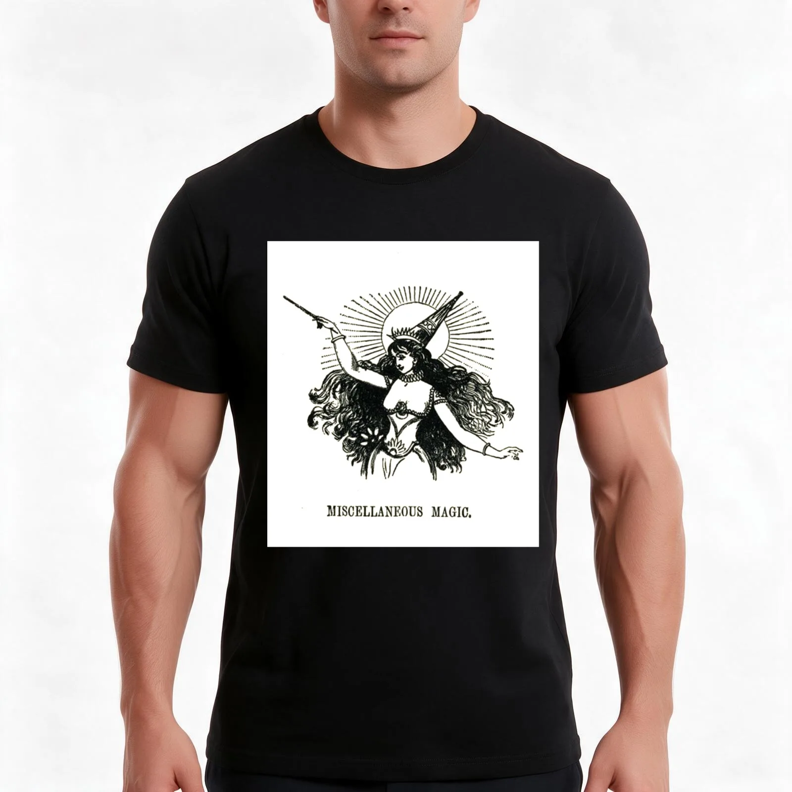 T-shirt magique varié, T-shirt décontracté d'été en coton, hauts streetwear oversize, imprimé graphique vintage, coupe ample, manches courtes