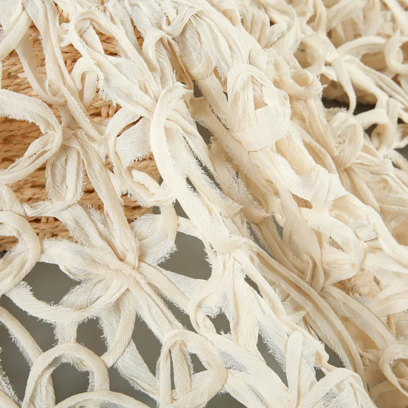 

Fashion hollow-out woven 3D mesh lace fabric, designer fabric for dresses, clothing, and home decoration