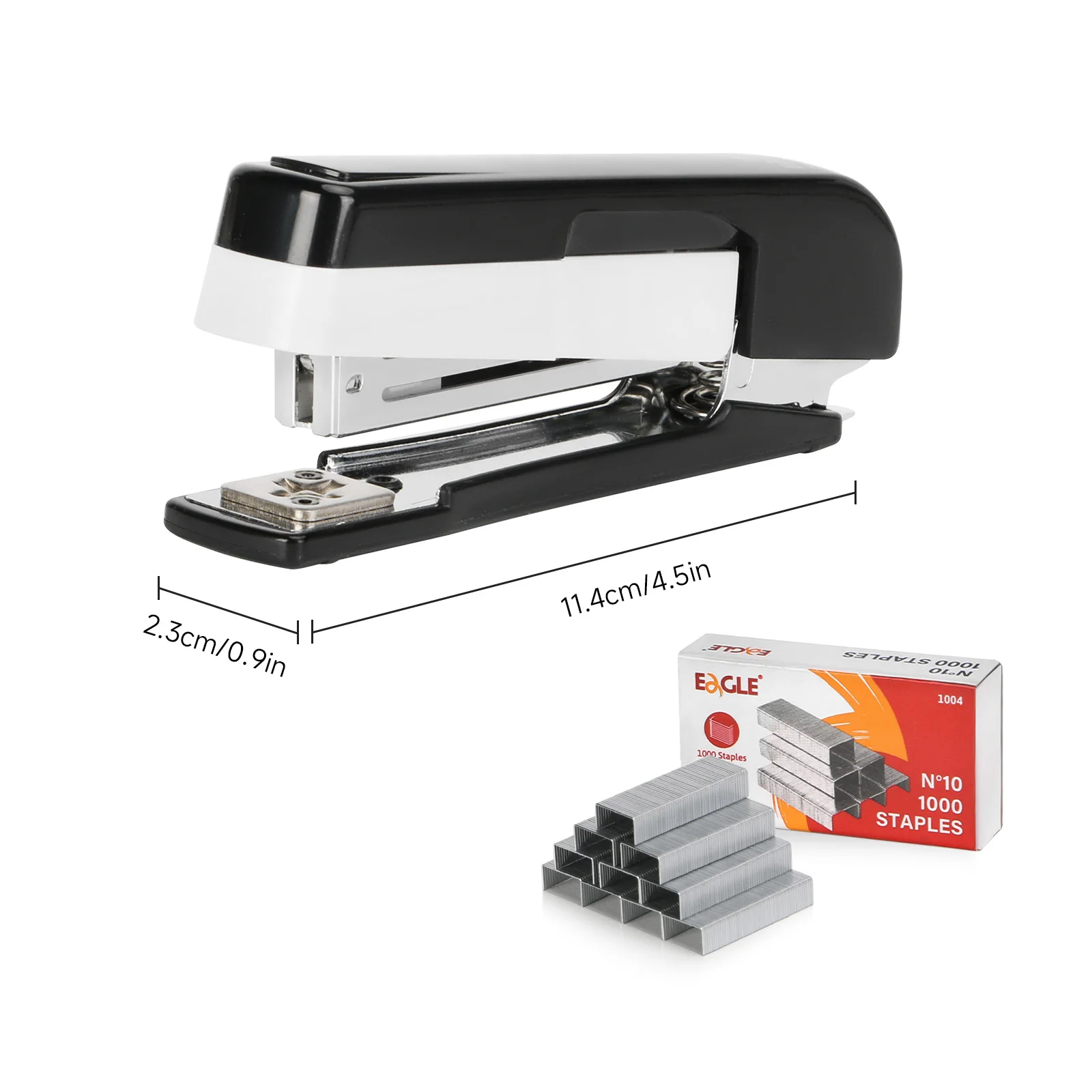 EAGLE 3-in-1-Heftgerät mit integriertem Heftklammerentferner, 360 °   Rotation, inklusive 1000 Heftklammern Nr. 10 für den Heimgebrauch im Büro, in der Schule