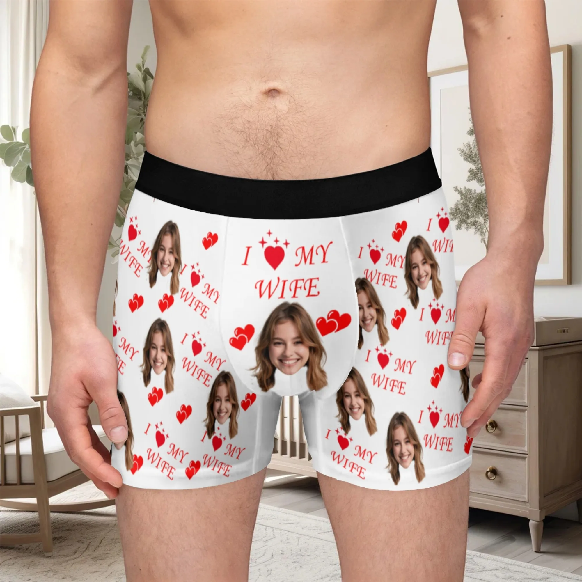 Personalized facial photo customization flat underwear customization men's Valentine's Day gift for husband gift for father