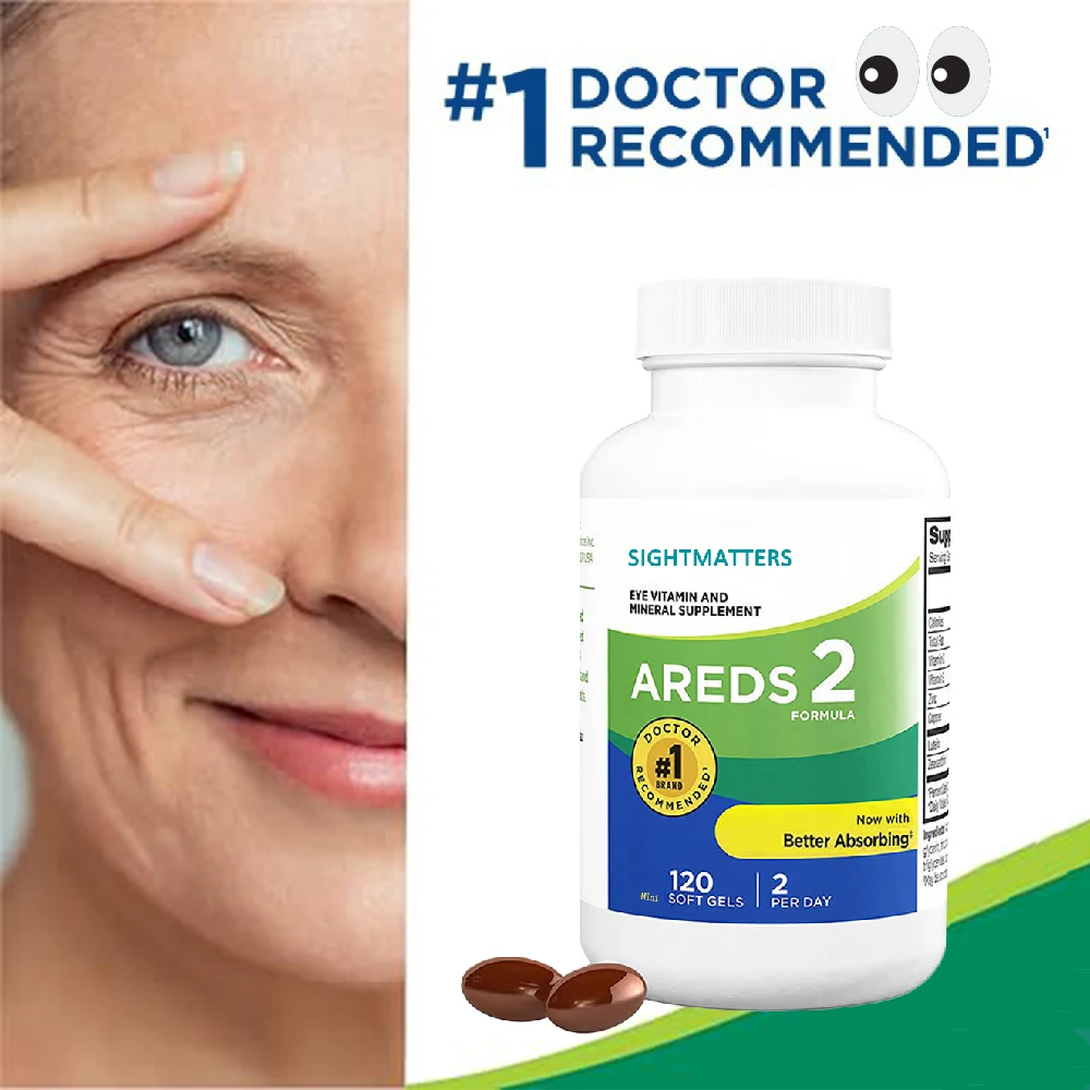 

Витамины для глаз AREDS 2 — добавка лютеина и зерексантина с витамином С Е, цинком — поддерживает напряжение глаз, сухие глаза и здоровье зрения