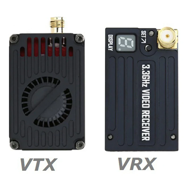 RUSHFPV 3.3G 4W VTX Supports IRC Tramp Protocol 7-30V Video Transmitter Receiver 3.3GHz Glasses VRX Module FPV Long Range Drone