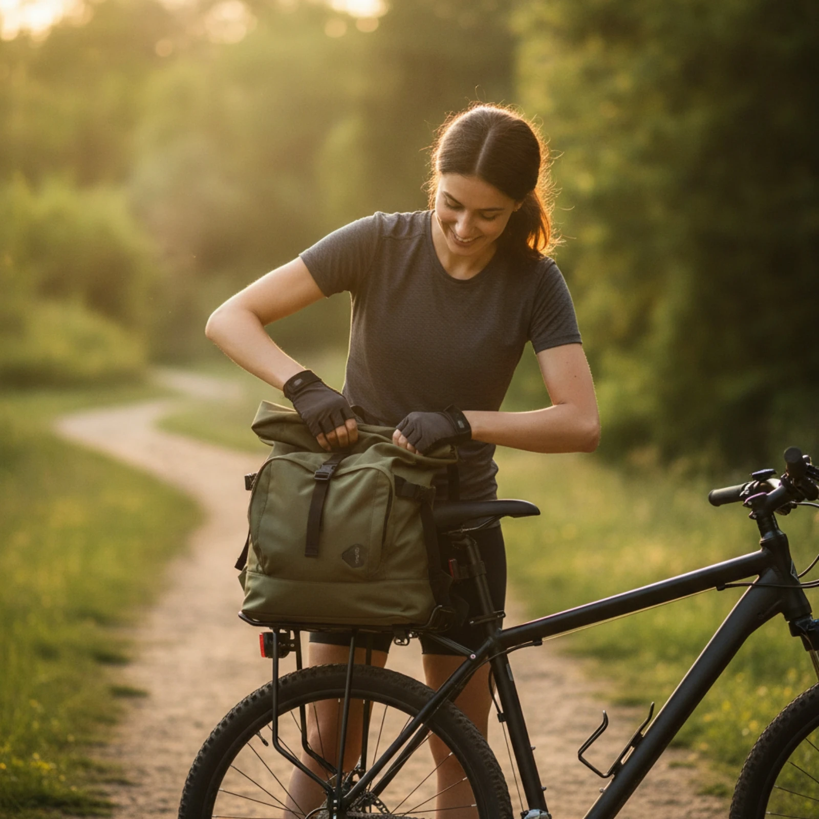 Rear Bike Rack with Reflector Heavy Duty Rear Mount Cargo Rack for Groceries Panniers and Adventure Touring