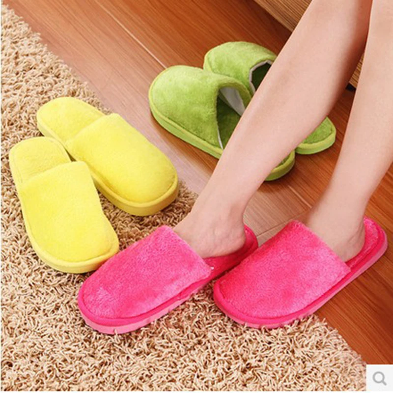 Winter Footwear Flat New Women Indoor Home Non Slip Versatile House Shoes Warm Plush Cotton Slippers Men Slippers