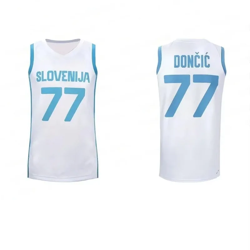 رقم 77 وصول جديد نمط مريح كرة السلة سترة الرجعية الرجال والنساء السلوفينية لوكا الكلاسيكية سبليت سوينغ رجل جيرسي #2