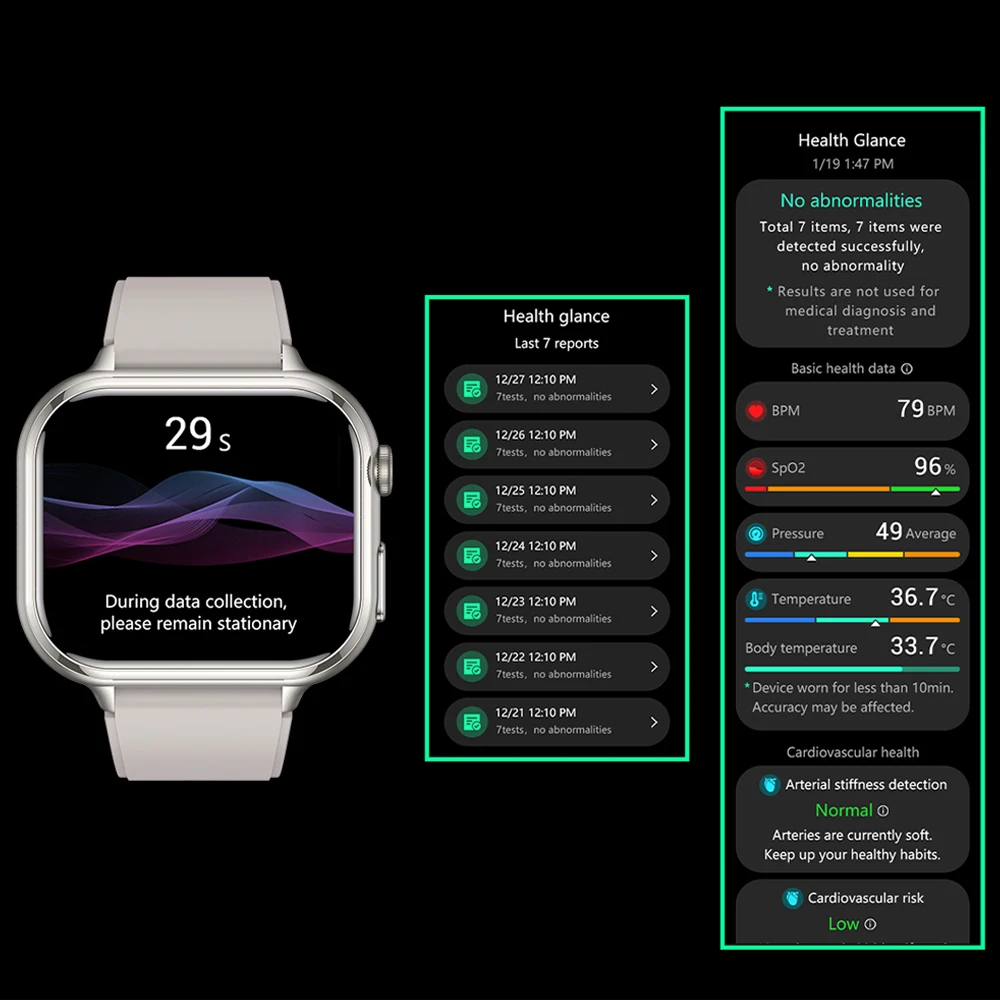 VALDUS VE31 PRO EKG Smartwatch Mann Frau Fitness BT Anruf Sprachassistent Herzfrequenz Lange Akkulaufzeit Wasserdicht Neue Smartwatch