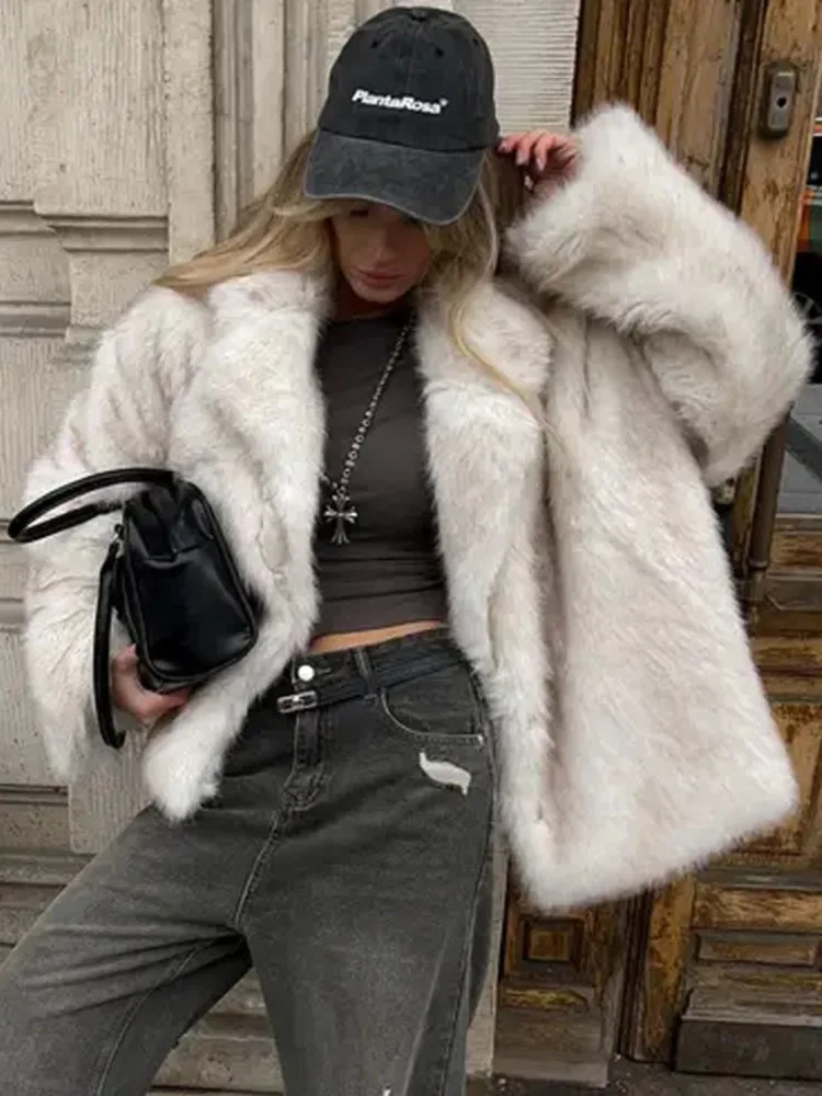 ZMEENNA femmes luxueux fausse fourrure surdimensionné manteau chaud vêtements de sortie d'hiver moelleux doux veste pour Style de fête décontracté ZM3534