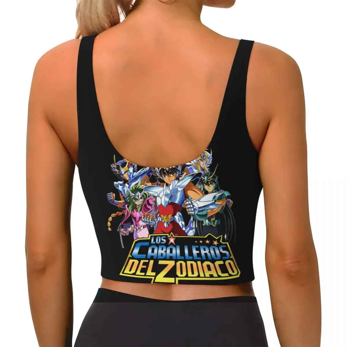 Custom Knights Of The Zodiac Saint Seiya Women Sports Bras High Impact Vest Gym Workout Yoga Crop Tank Tops