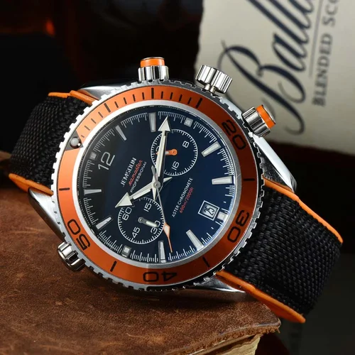 남성용 탑 씨마스터 AAA + 시계, 다기능 자동 날짜 손목시계, 럭셔리 스틸 크로노그래프 쿼츠 남성 시계