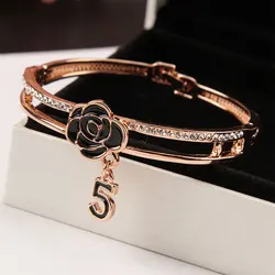2024 Fashion Camellia CC bangle Vintage Summer Woman Number 5 Bracelets Luxury Jewelry