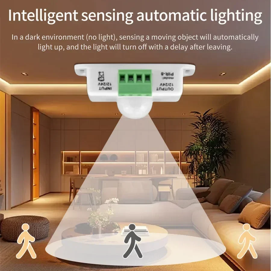 DC 12-24V PIR Motion Sensor Switch Infrared Human Body Detector Delay Time Automatic Adjustment Sensor For LED Strip Light