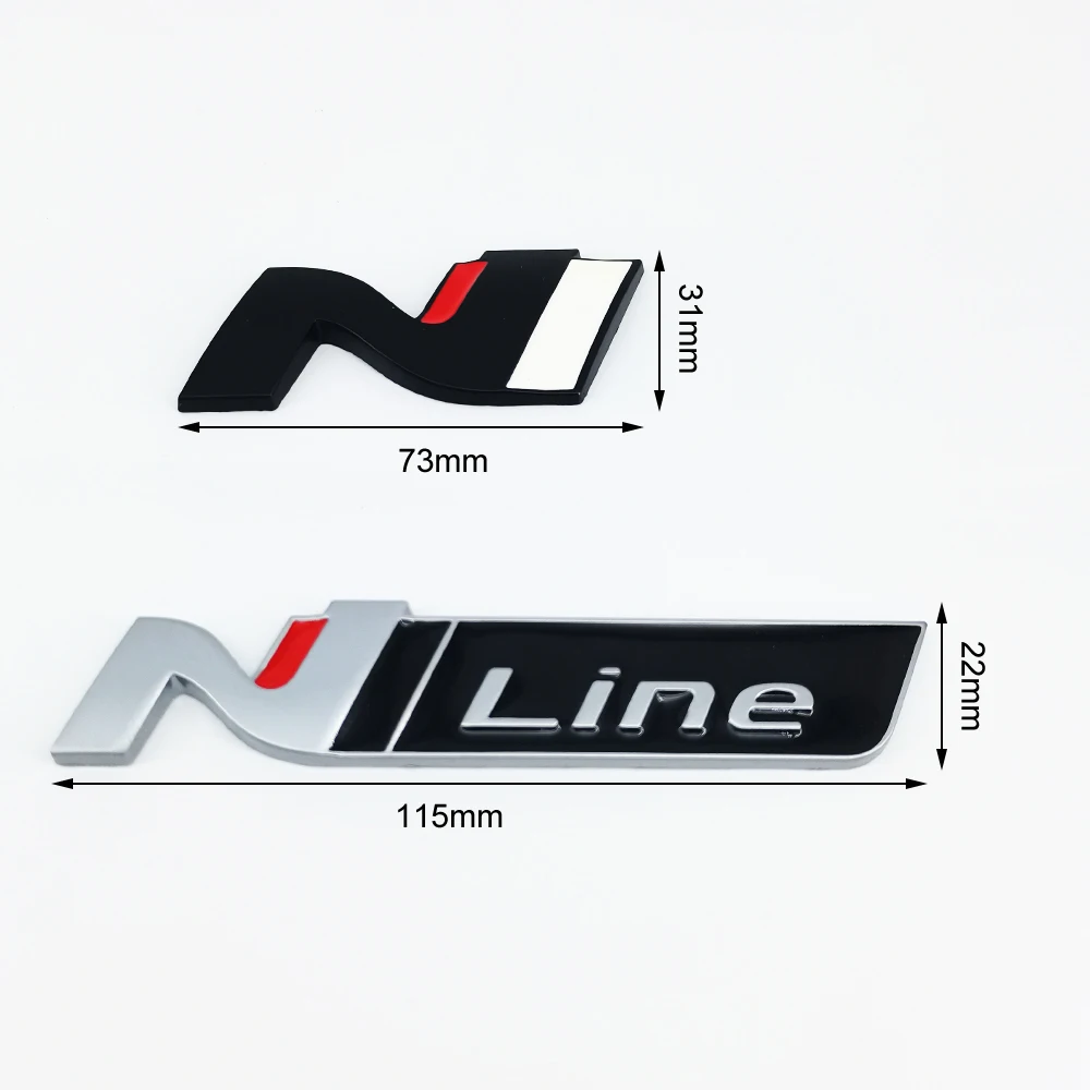 3D Metal N Line Logo Sticker Emblem Badge Decal Front Grille For Hyundai Nline I10 I20 I30 Tucson Sonata Elantra Car Accessories view 3