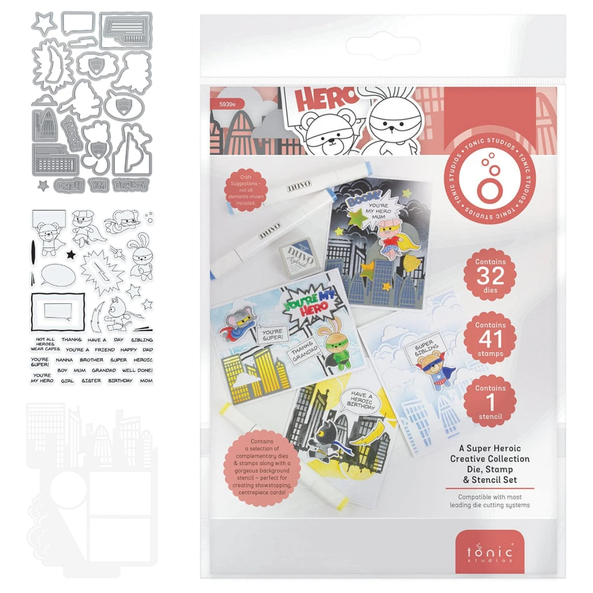 

A Super Heroic Creative Collection Metal Cutting Dies 2025 New Tonic Die Stamps Stencils DIY Scrapbooking Greeting Card Handmade