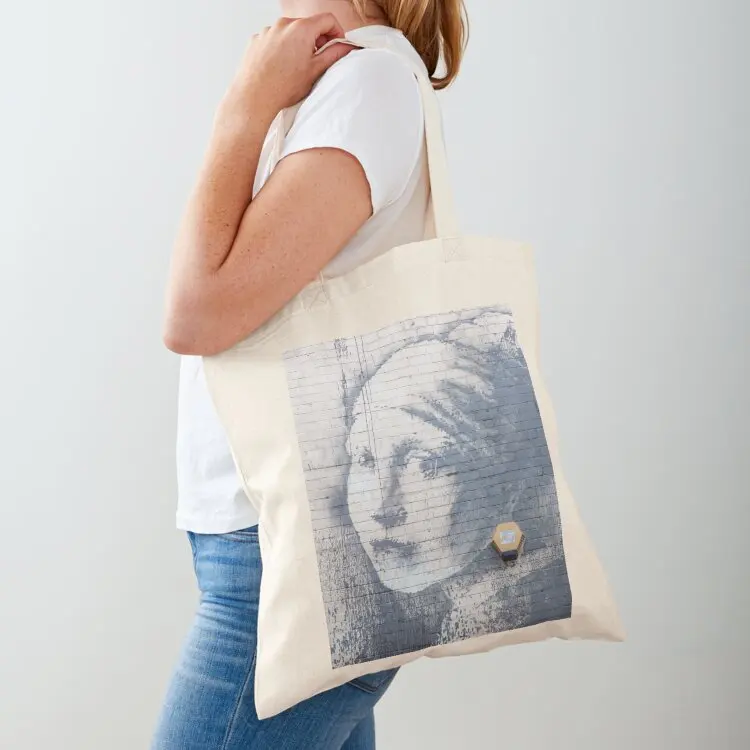 Banksy - The Girl With a Pierced Eardrum Tote Bag tote bag men's Large bags for women Canvas bag shopper bags for women