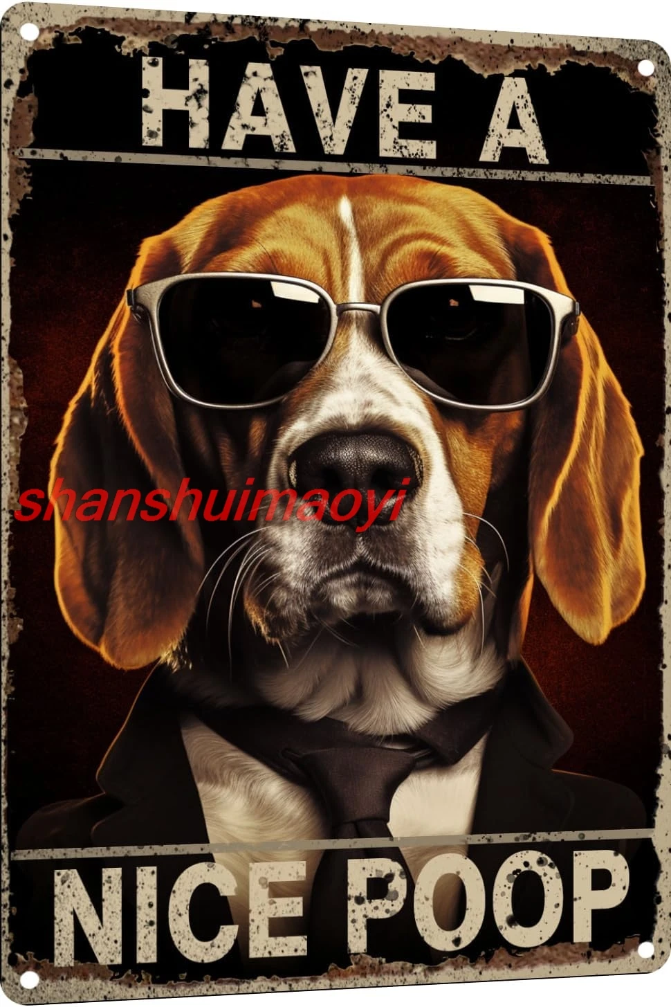 Beagle Have a Nice Poop Bathroom Funny Novelty Metal Sign Retro Wall Decor for Home Gate Garden Bars Restaurants Cafes Offi sign