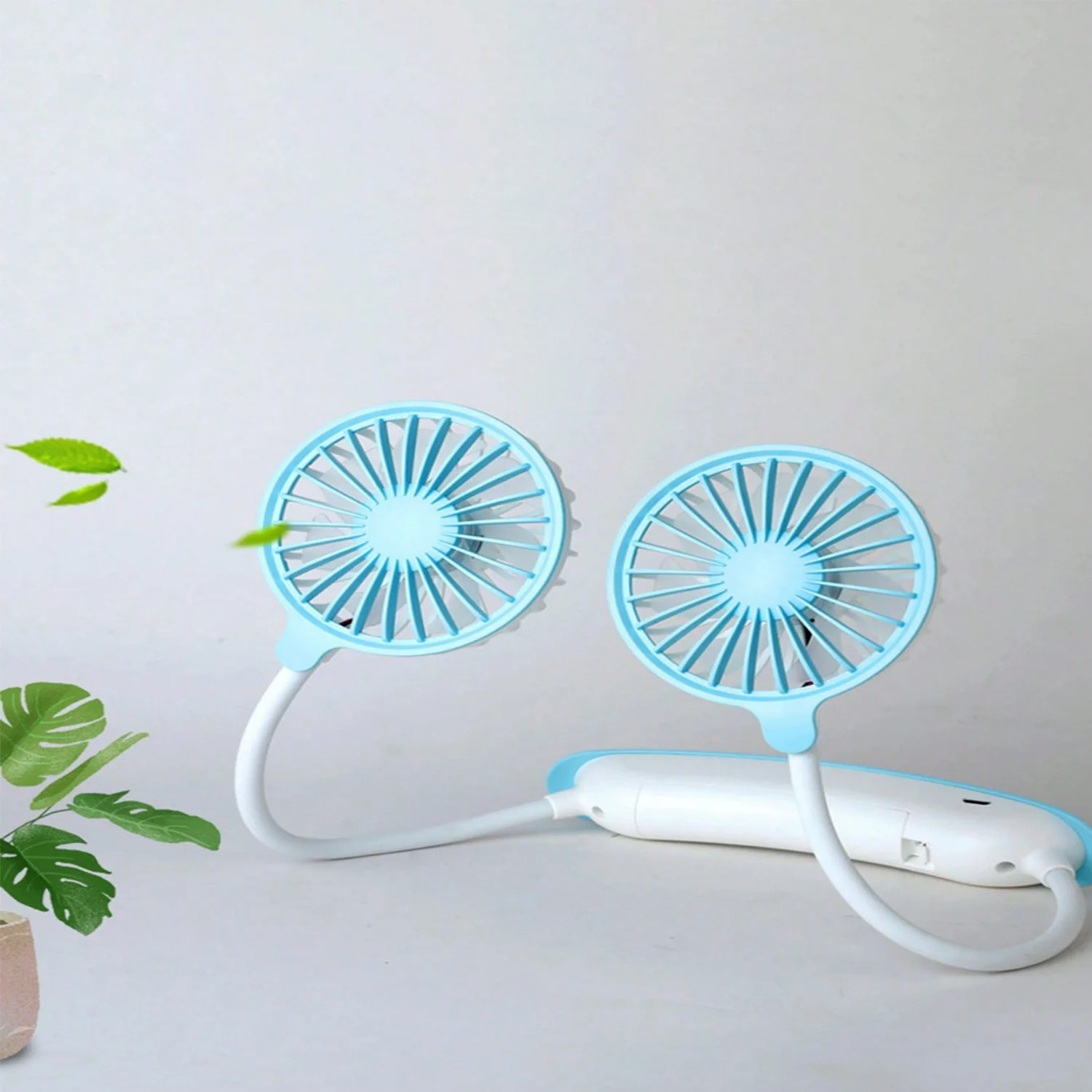 Mini ventilatore portatile da appendere al collo USB, ventilatore personale da tavolo pieghevole con batteria ricaricabile