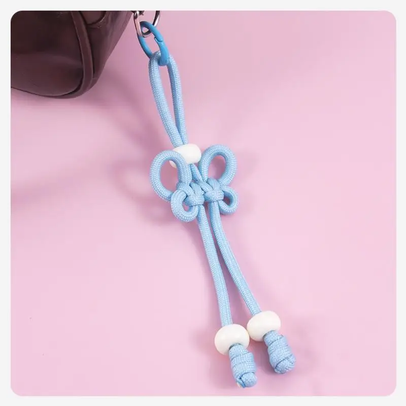 DIY Taschenanhänger Handgemachter Schmetterling Geflochtener Seil-Schlüsselanhänger Modischer Taschenanhänger Schmuck DIY Bunter Handtaschen-Hängeanhänger Schlüsselhalter – Detail 6