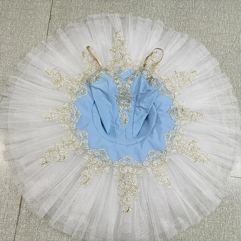 

Akeylia Blue white professional ballet tutu women performance pancake tutu classical girls customized 11 layers BLST20127