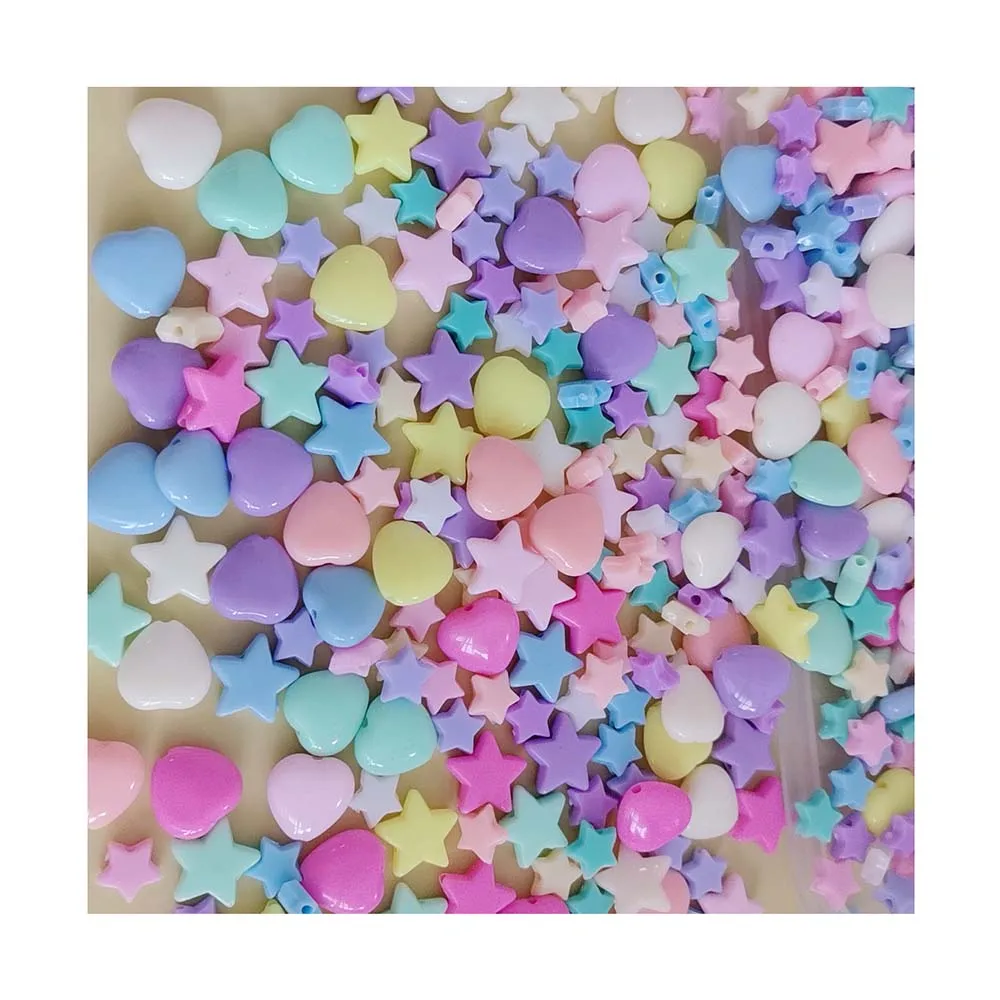 pastel-doce-cor-acrilico-estrela-coracao-contas-sortidas-multicolorido-solto-espacador-encantos-para-fazer-joias-diy