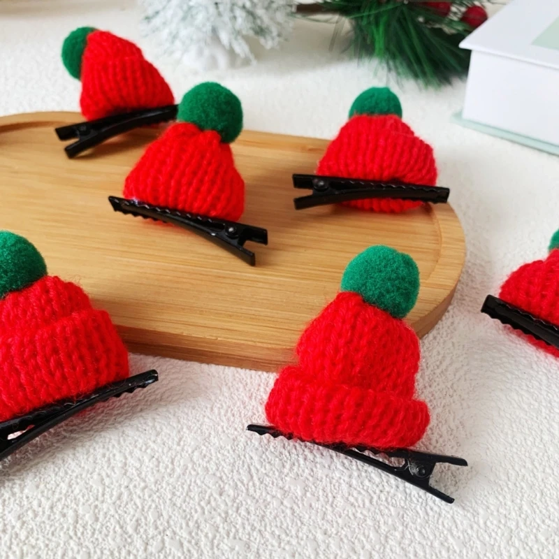 Cartoon Santa Hat Hair Accessories Comfortable Plush Party Clip Fashion Hairpin Styling Tool for Christmas Party