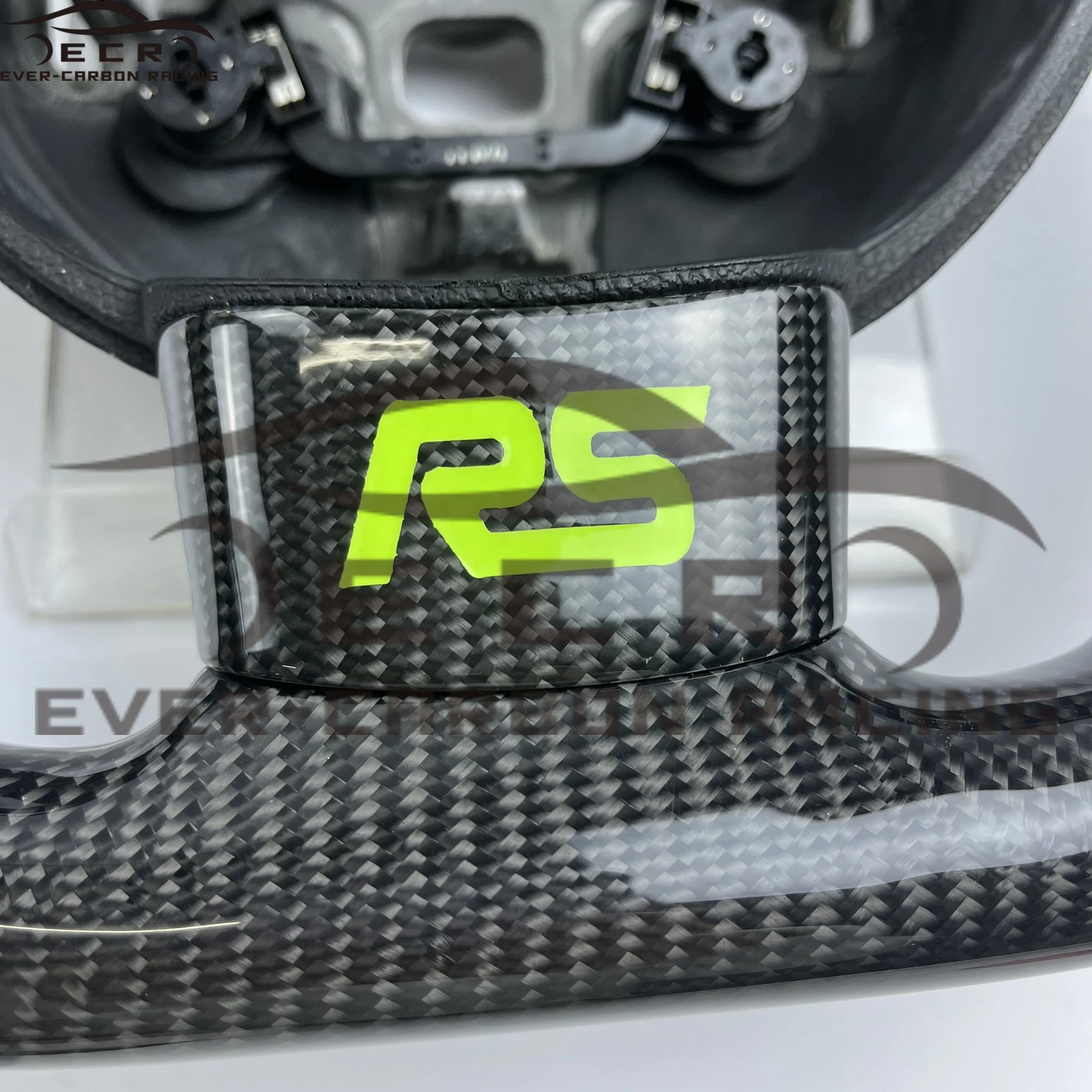 Рулевое колесо Ever-carbon Carbon Fiber Racing ECR, высокое качество, под заказ, для Ford Focus RS MK2, спортивное белое Автомобильное рулевое колесо