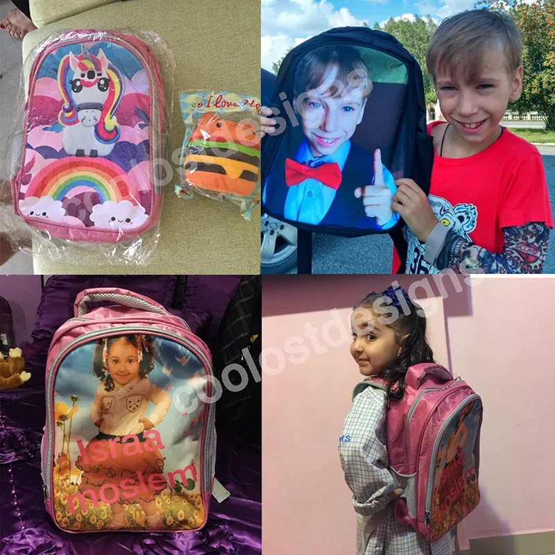 Customize Your  Image / Logo / Name Backpack Children School Bags for Kindergarten Girls Cute  Book Bag  Baby Toddler Backpacks