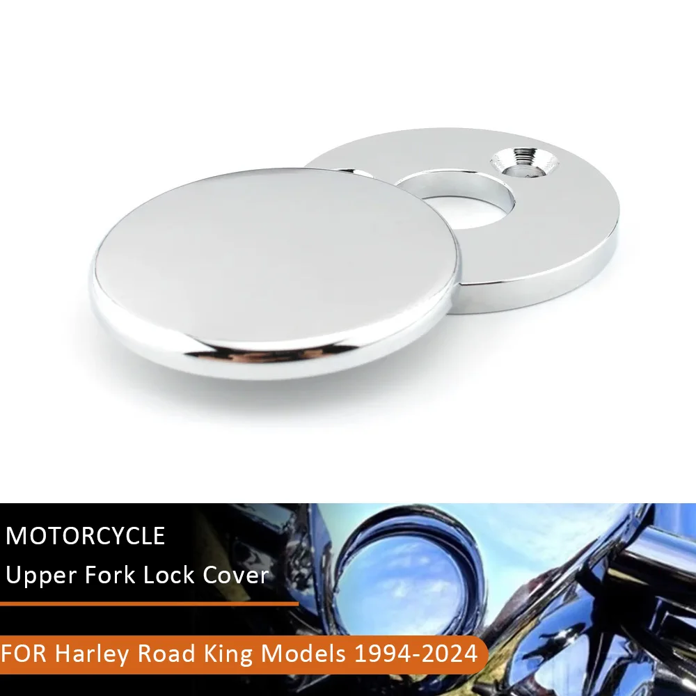 

For Harley CVO Road King Classic FLHR FLHRSE FLHRXS 1994-2024 Motorcycle Fork Lock Clock Cover Aluminium Black Chrome ROADKING