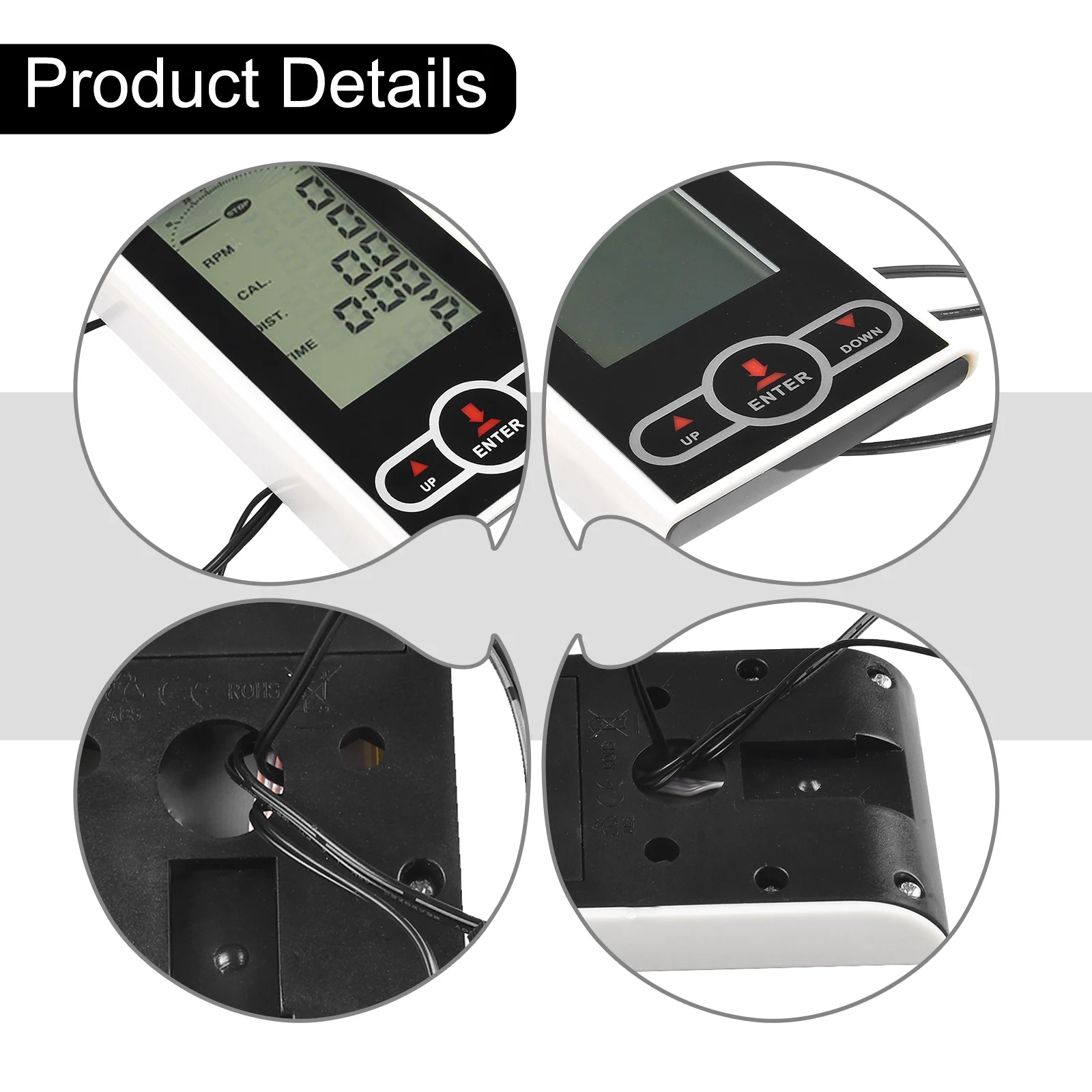 Indoor Cycling Bike Monitor Speedometer Stationary Bike Elliptical Trainer Display Dashboard For Bikes Step Machine Gym Fitness