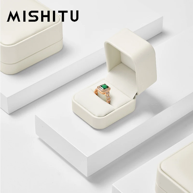 MISHTU Premium PU leather Ring Box Jewelry Box for Ring Bracelet Earrings Necklace Gift Packaging Boxs  Ladies Gift Wholesale