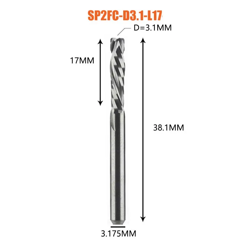 Compressie Frees Houtwerk Up & Down Cut Twee Fluiten Spiraal Carbide Frees Cnc Router Hout End Mill Cutter bits