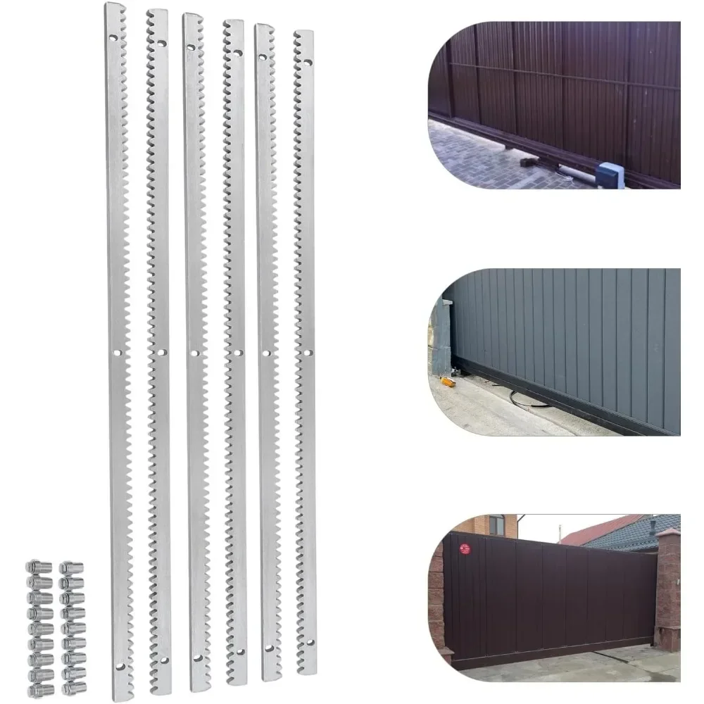 RapDuty-Engrenage en acier T1 pour porte market, rail à dents, y compris le matériel de montage, opérateur de porte market, total de 19.7 pieds, 6 pièces