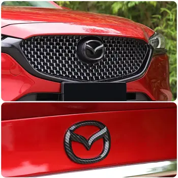適用於馬自達3 Axela Atenza 17-20款的汽車前格柵標誌後備箱標誌碳纖維頭部後車身貼紙配件 10 最佳銷售 馬自達3 BP車身套件 - №10