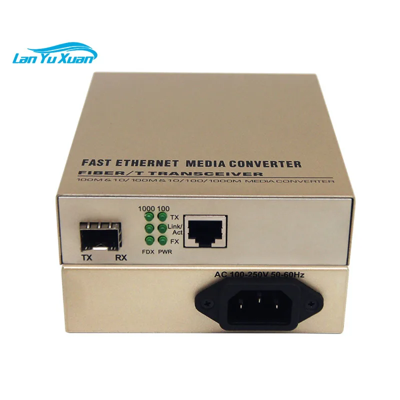 Gigabit SFP Media Converter Build-in Power Supply 1 SFP Slot 1 RJ45 Port Fiber Optic Transceiver