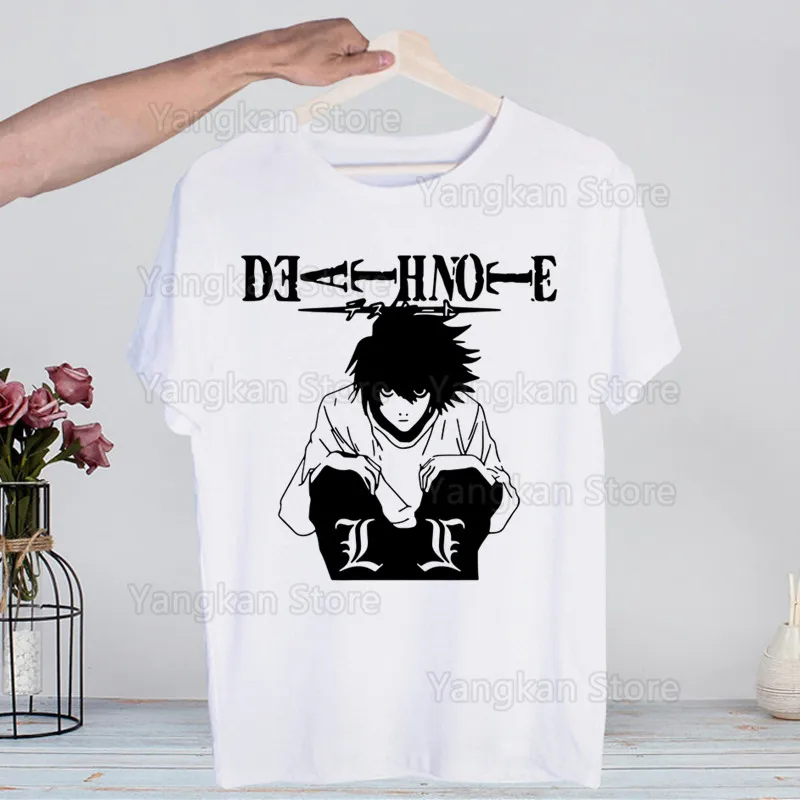 

Death Note Manga L Новое поступление футболка с принтом мужская футболка мужские повседневные топы с короткими рукавами Harajuku