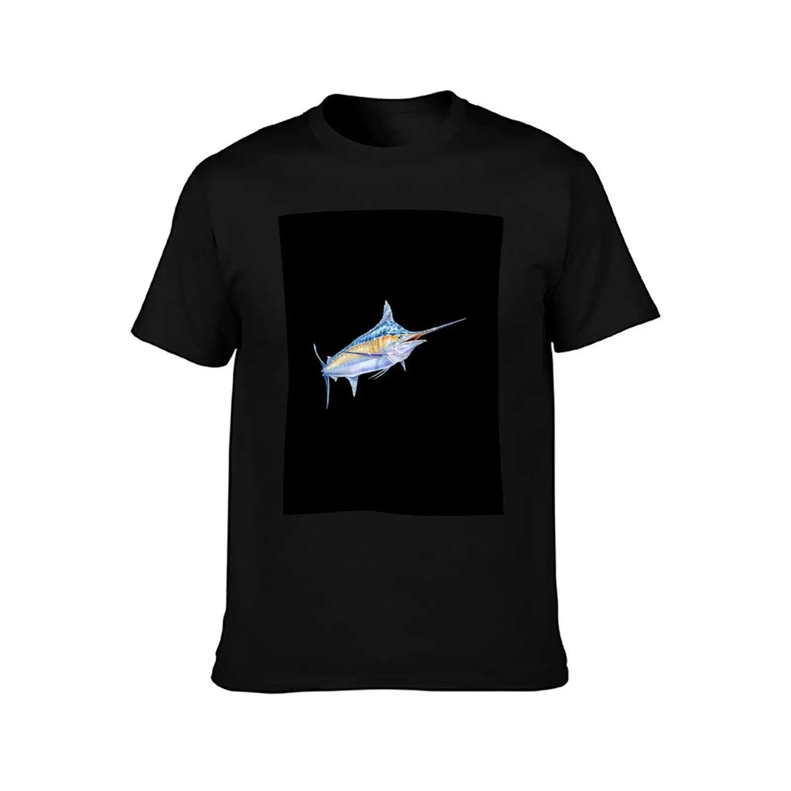 Blue Marlin T-Shirt Vintage Style Printed Top T-Shirt