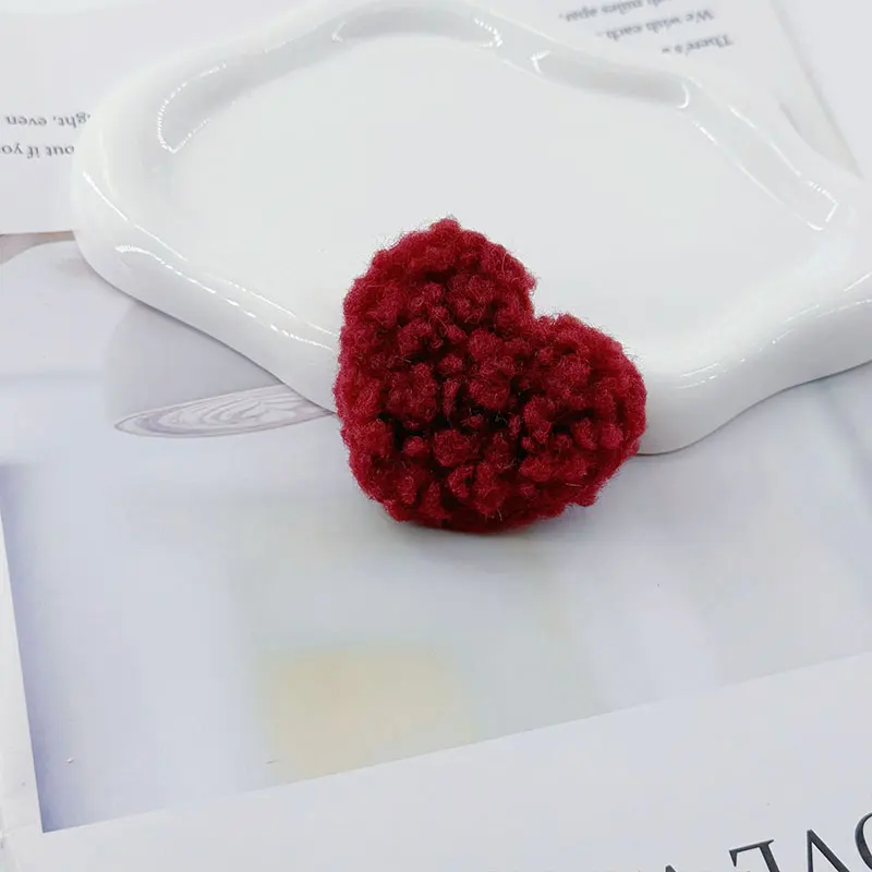30 Stück neue Woll-Herz-Applikationen für DIY handgemachte Kinder-Haarspangen, Stirnbänder, Stoffaccessoires, Dekorationsaufnäher – Detail 6