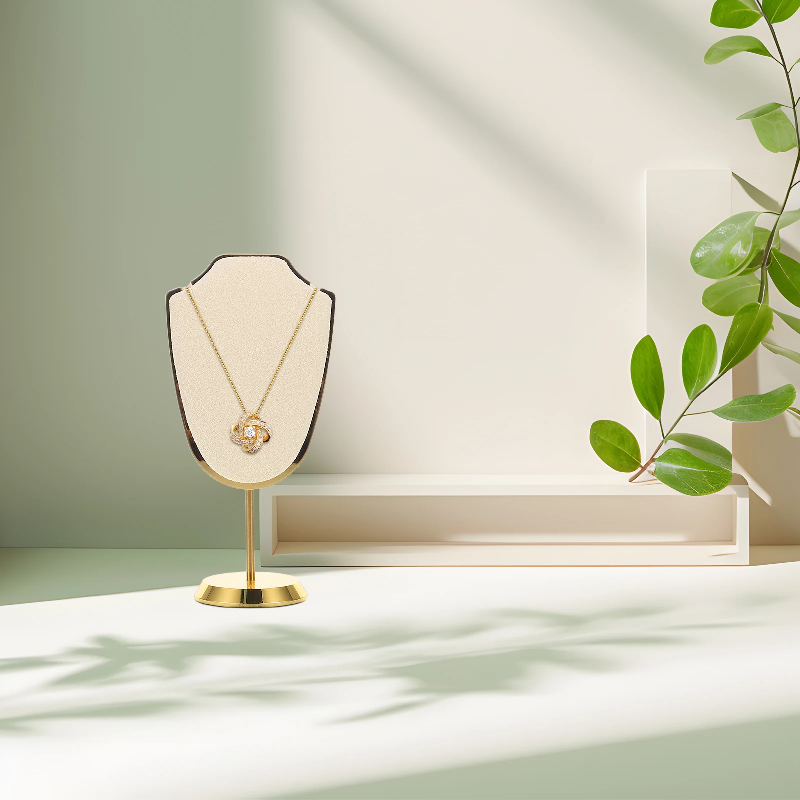

Microfiber Jewelry Display Stand Rack Necklace Hanger Earring Holder Organizer For Live Streaming Retail Stores Dress Necklace