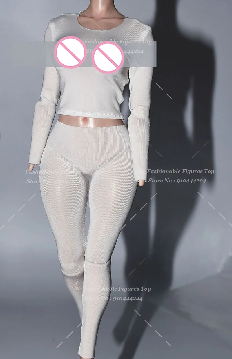 

2 Style 1/6 Female Soldier Anti-Color Transfer‌ White Base Layer Top Pants Bodysuit Fit 12Inch Action Figure Body Dolls